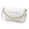  Dámska kožená crossbody kabelka Camilla PREMIUM 10.011 v bielej farbe s retiazkovým uchom, 33 x 20 x 12 cm