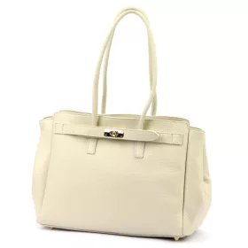    Dámska kožená kabelka cez rameno Camilla PREMIUM 10.004 béžovej farby 37 x 24 x 14 cm