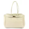  Dámska kožená kabelka cez rameno Camilla PREMIUM 10.004 béžovej farby 37 x 24 x 14 cm
