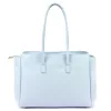  Dámska kožená kabelka cez rameno Camilla PREMIUM 10.004 pastelovo modrá 37 x 24 x 14 cm