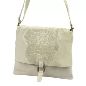 Luka 26-076 CROCO bézs női bőr kézitáska 31 x 26 x 5 cm