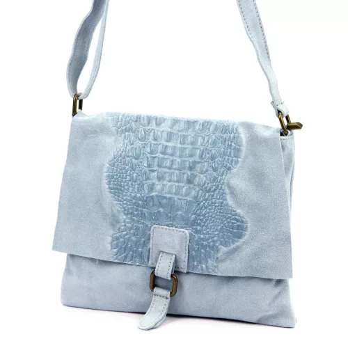 Luka 26-076 CROCO kék női bőr kézitáska 31 x 26 x 5 cm
