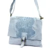 Luka 26-076 CROCO kék női bőr kézitáska 31 x 26 x 5 cm