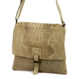 Luka 26-076 CROCO taupe női bőr kézitáska 31 x 26 x 5 cm