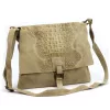 Luka 26-076 CROCO taupe női bőr kézitáska 31 x 26 x 5 cm