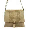 Luka 26-076 CROCO taupe női bőr kézitáska 31 x 26 x 5 cm