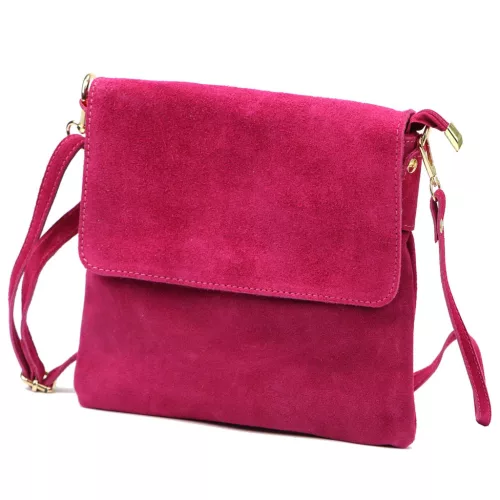 Luka 24-090 magenta női velúr bőr bőr kézitáska 24 x 22 x 5 cm