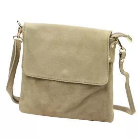    Dámska kožená crossbody kabelka Luka 24-090 pieskovej farby 24 x 22 x 5 cm
