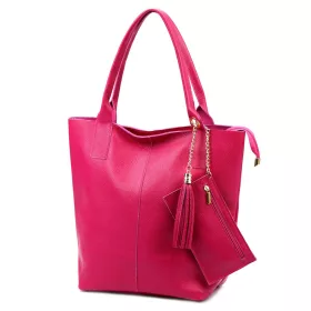    Dámska kožená kabelka Luka 26-036 DOLLARO purpurovej farby 40 x 36 x 15 cm