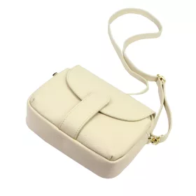    Dámska kožená crossbody kabelka Luka 24-099 béžovej farby 23 x 16 x 8 cm