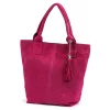  Dámska kabelka cez rameno Luka 26-026 magenta z semišovej kože, shopper 40 x 37 x 13 cm