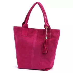   Dámska kabelka cez rameno Luka 26-026 magenta z semišovej kože, shopper 40 x 37 x 13 cm