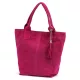  Dámska kabelka cez rameno Luka 26-026 magenta z semišovej kože, shopper 40 x 37 x 13 cm