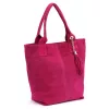  Dámska kabelka cez rameno Luka 26-026 magenta z semišovej kože, shopper 40 x 37 x 13 cm