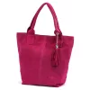  Dámska kabelka cez rameno Luka 26-026 magenta z semišovej kože, shopper 40 x 37 x 13 cm