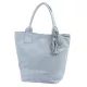  Dámska kožená kabelka cez rameno Luka 26-026 v svetlomodrej farbe, shopper, 40 x 37 x 13 cm