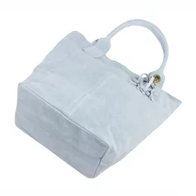    Dámska kožená kabelka cez rameno Luka 26-026 v svetlomodrej farbe, shopper, 40 x 37 x 13 cm