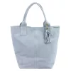  Dámska kožená kabelka cez rameno Luka 26-026 v svetlomodrej farbe, shopper, 40 x 37 x 13 cm