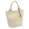  Dámska béžová kabelka cez rameno z semišovej kože Luka 26-026, shopper, 40 x 37 x 13 cm
