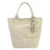  Dámska béžová kabelka cez rameno z semišovej kože Luka 26-026, shopper, 40 x 37 x 13 cm