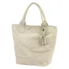  Dámska béžová kabelka cez rameno z semišovej kože Luka 26-026, shopper, 40 x 37 x 13 cm