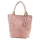  Dámska kabelka cez rameno Luka 26-026 púdrovej farby z semišovej kože, shopper 40 x 37 x 13 cm