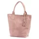  Dámska kabelka cez rameno Luka 26-026 púdrovej farby z semišovej kože, shopper 40 x 37 x 13 cm