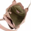  Dámska kabelka cez rameno Luka 26-026 púdrovej farby z semišovej kože, shopper 40 x 37 x 13 cm