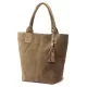  Dámska kabelka cez rameno Luka 26-026 tmavo béžovej farby z semišovej kože, shopper 40 x 37 x 13 cm