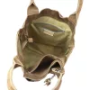  Dámska kabelka cez rameno Luka 26-026 tmavo béžovej farby z semišovej kože, shopper 40 x 37 x 13 cm