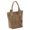  Dámska kabelka cez rameno Luka 26-026 tmavo béžovej farby z semišovej kože, shopper 40 x 37 x 13 cm