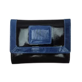    Dámska modro-čierna kožená peňaženka Giorgio Carelli 13,5 x 10 cm