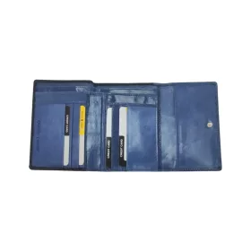    Dámska modro-čierna kožená peňaženka Giorgio Carelli 13,5 x 10 cm