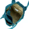  Dámska tyrkysovo modrá semišová kožená kabelka cez rameno Luka 26-026, shopper, 40 x 35 x 18 cm