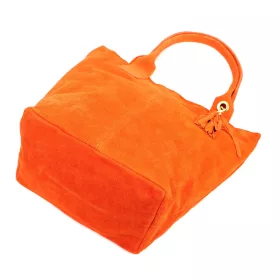    Dámska oranžová kabelka cez rameno z semišovej kože Luka 26-026, shopper, 40 x 35 x 18 cm
