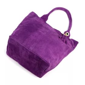    Dámska fialová kabelka cez rameno z semišovej kože Luka 26-026, shopper, 40 x 35 x 18 cm