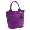  Dámska fialová kabelka cez rameno z semišovej kože Luka 26-026, shopper, 40 x 35 x 18 cm