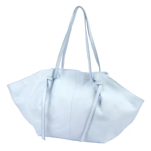  Dámska kožená veľká kabelka cez rameno Luka 26-012 modrá 60 x 30 x 15 cm