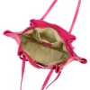  Dámska kožená veľká kabelka cez rameno Luka 26-012 magenta 60 x 30 x 15 cm