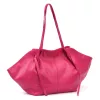  Dámska kožená veľká kabelka cez rameno Luka 26-012 magenta 60 x 30 x 15 cm