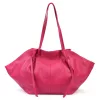  Dámska kožená veľká kabelka cez rameno Luka 26-012 magenta 60 x 30 x 15 cm