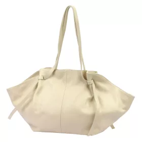   Dámska kožená veľká kabelka cez rameno Luka 26-012 béžová 60 x 30 x 15 cm