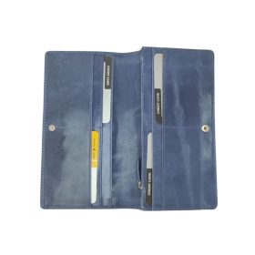    Čierno-modrá dámska kožená peňaženka Giorgio Carelli 19,5 x 10 cm