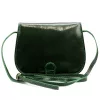  Dámska crossbody kabelka Florence ART. 882 smaragdovo zelená z hodvábne lesklej kože 19 x 15 x 7 cm