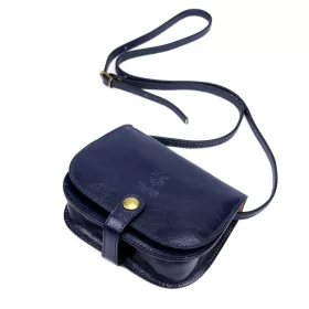    Dámska tmavomodrá crossbody kabelka Florence ART. 882 z hodvábne lesklej kože 19 x 15 x 7 cm
