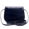  Dámska tmavomodrá crossbody kabelka Florence ART. 882 z hodvábne lesklej kože 19 x 15 x 7 cm