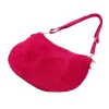  Dámska kabelka cez rameno Luka 26-098 magenta z semišovej kože, bočná taška 37 x 26 x 5 cm