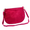  Dámska kabelka cez rameno Luka 26-098 magenta z semišovej kože, bočná taška 37 x 26 x 5 cm