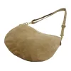  Dámska taupe kabelka cez rameno Luka 26-098 z semišovej kože, bočná taška 37 x 26 x 5 cm