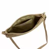  Dámska taupe kabelka cez rameno Luka 26-098 z semišovej kože, bočná taška 37 x 26 x 5 cm